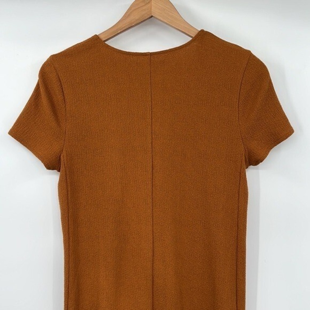 Texture & Thread Dress‎ Womens Small Orange Short Sleeve True Wrap Side Tie - Picture 8 of 10